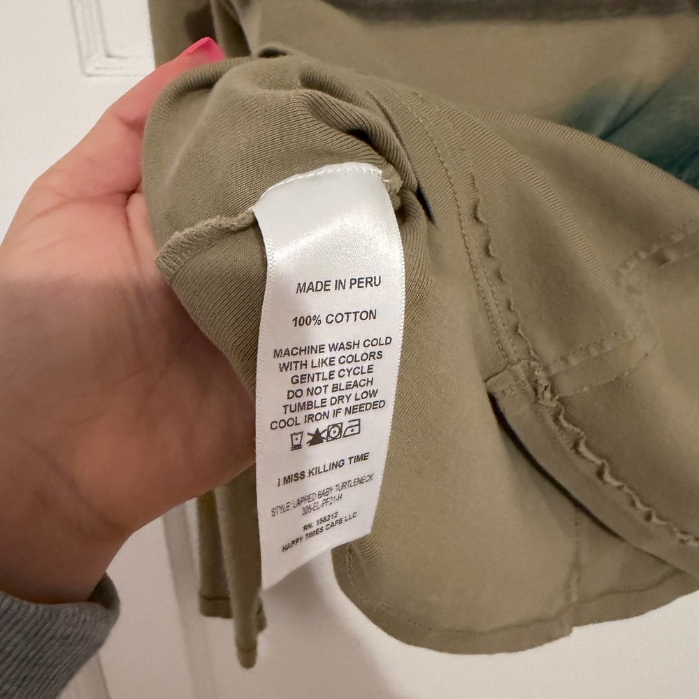 Eckhaus Latta Olive & Navy Tie-Dye Long Sleeve Top - Picture 5 of 5